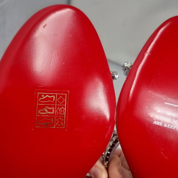 Christian Louboutin Silver Just Queen Crystal Bridal Wedding Heel Sandal - Picture 12 of 14